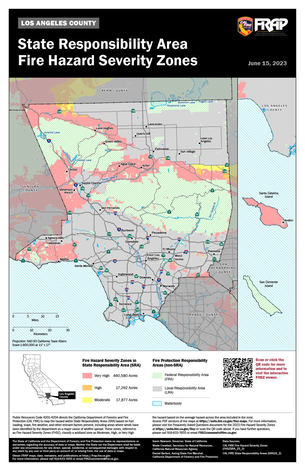 Los Angeles County CalFire Fire Hazard Map