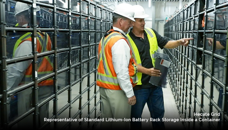 Hecate Grid; Typical Lithium-Ion Battery Storage Racks