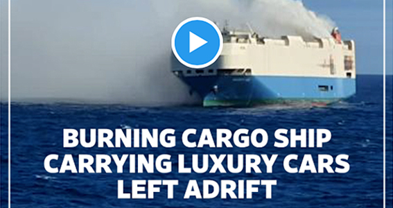 Ship on Fire Carrying Porsches, Bentleys, VWs, Included Many EVs, Car and Driver